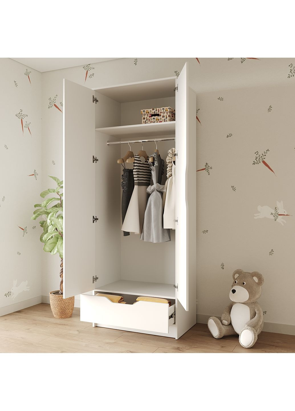 Шкаф распашной 2Д1Ш Лилу 80x50x210 см (MBS-1317) MebelStar (362373669)