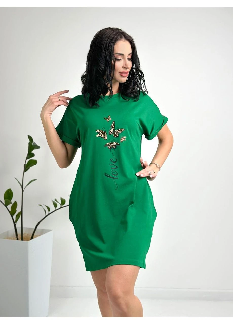 Зеленое кэжуал платье Fashion Girl