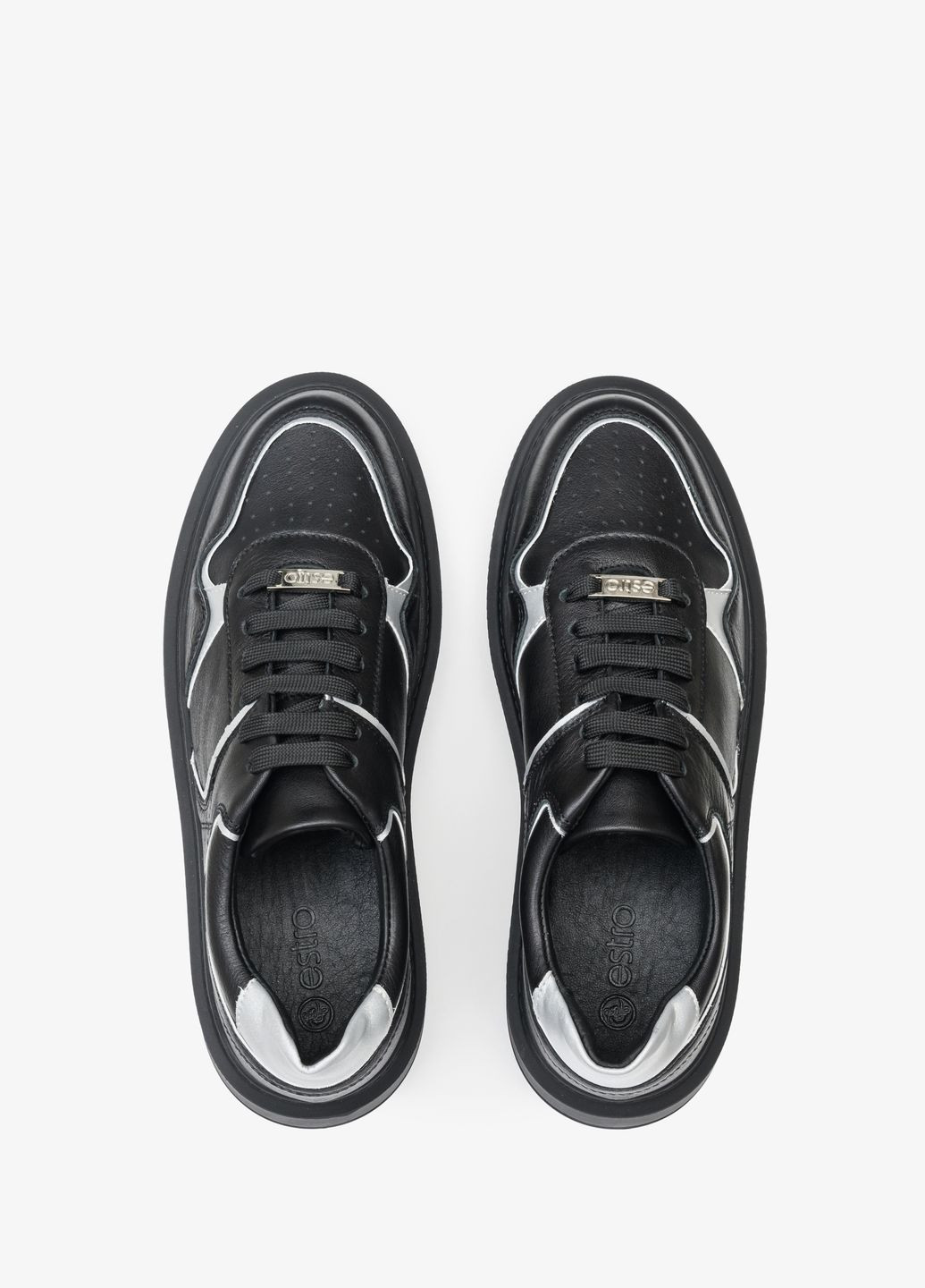 Черные кеды низкие, цвет черный Estro