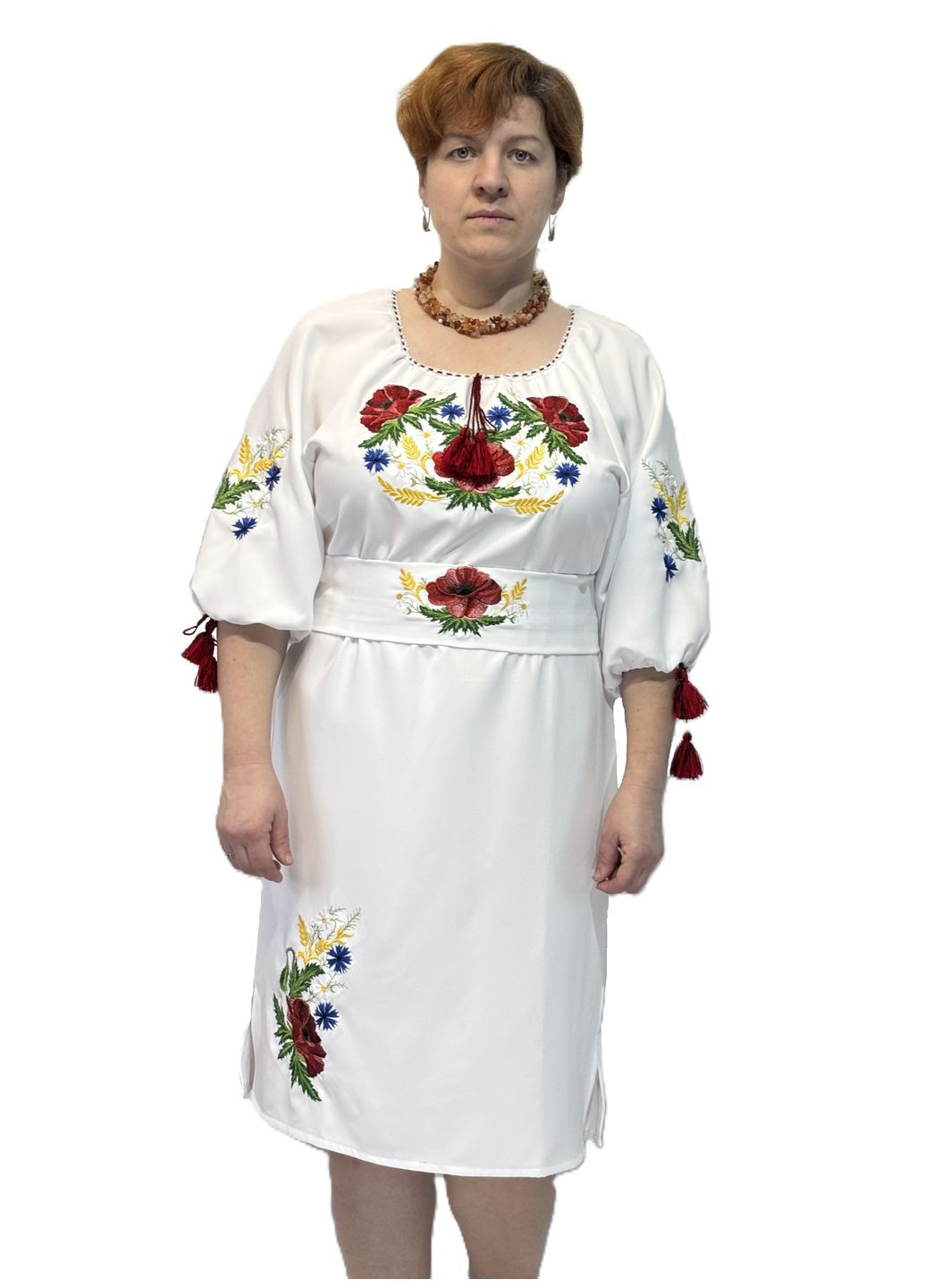 Белая женское вышитое платье зозулька белоснежная НоКо узор цветочный (324271050)
