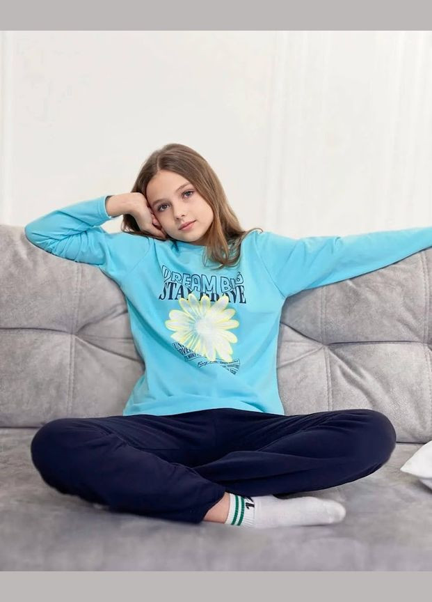Голубая пижама для девочки (подростковая) hc (h001-6076-023-33-2) No Brand