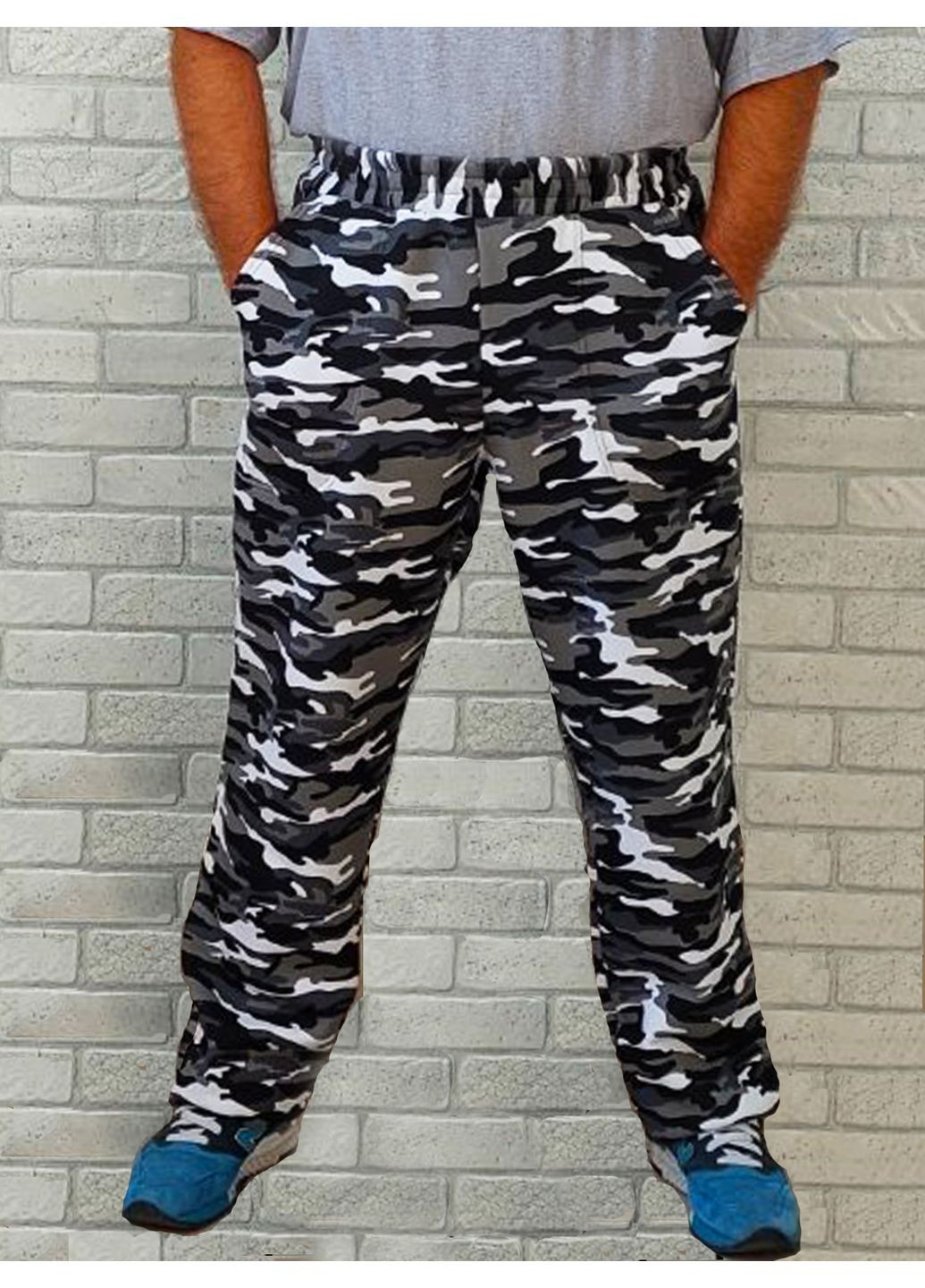 Чоловічі спортивні камуфляжні штани на флісі з кишенями батал No Brand (361032060)