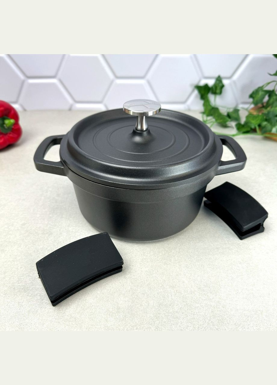 Кастрюля с крышкой 1.5 л из антипригарного алюминия для индукции Kamille (303211744)