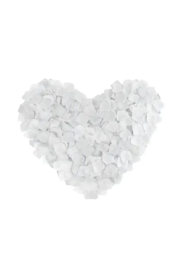 Лепестки роз на свадьбу искусственные 100 штук 45 на 45 мм белый Jannet Пелюстки троянд (319339952)