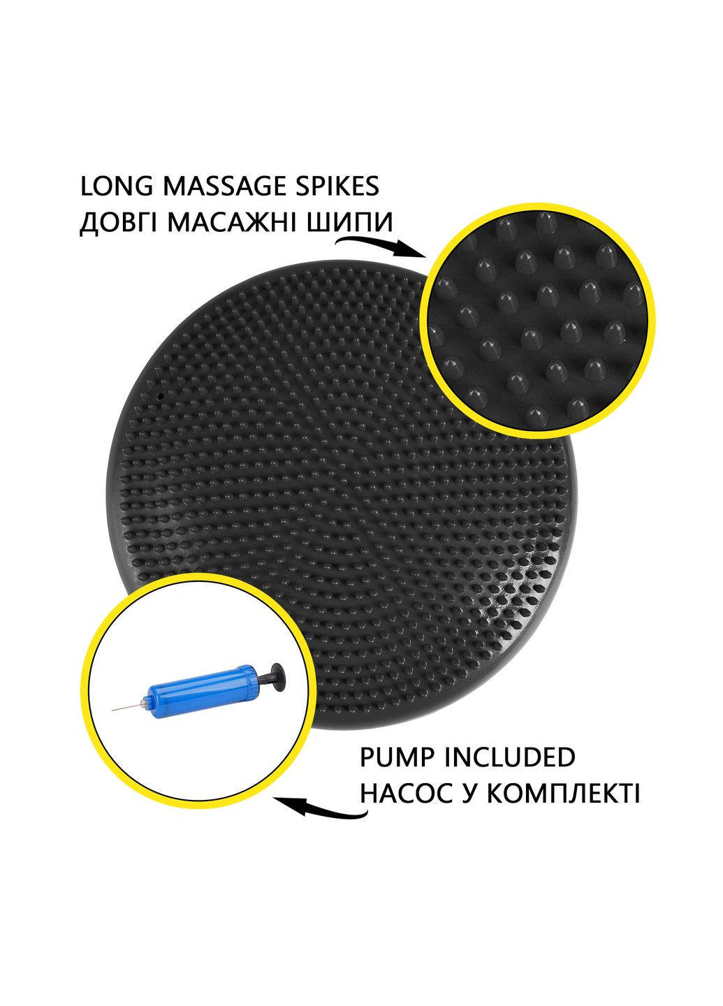 Балансувальна подушка-диск 33 см (сенсомоторна) масажна XR-0052 Black Cornix (315720357)