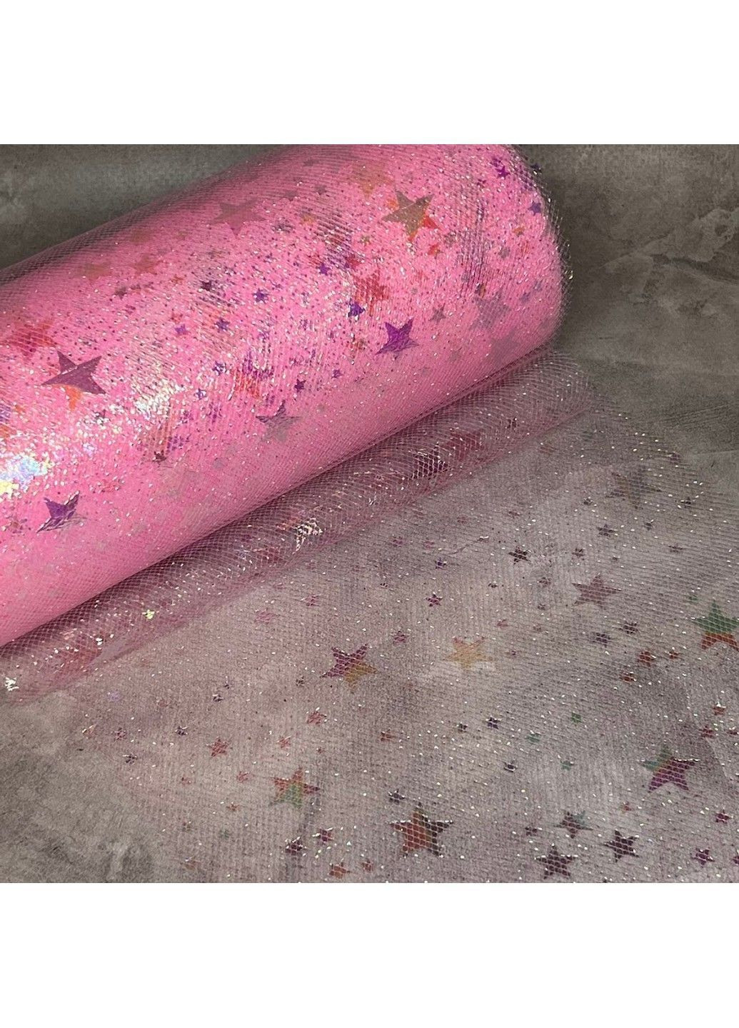 Фатин Звездочка - розовый, ширина 15 см, 1 метр, арт 019606 No Brand (369608728)