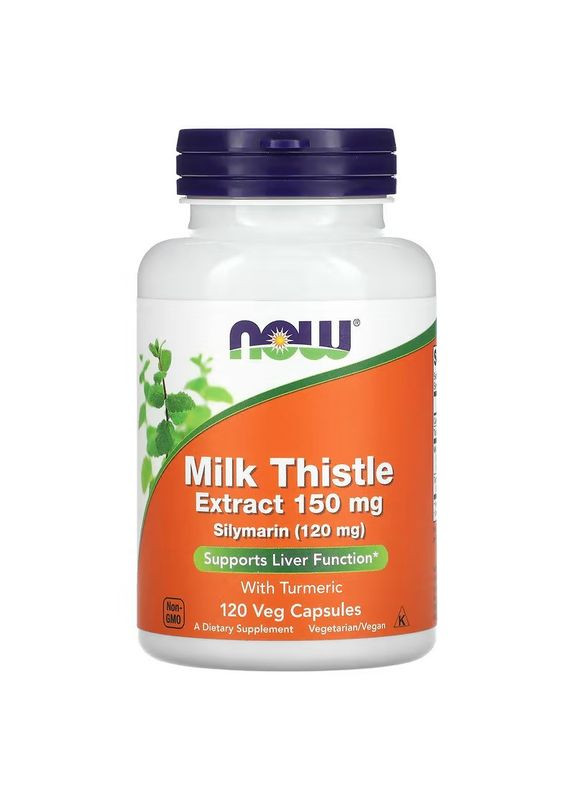 Силімарин, екстракт розторопші Milk Thistle Extract with Turmeric, 150 mg, 120 Veg Capsules Now (327432655)