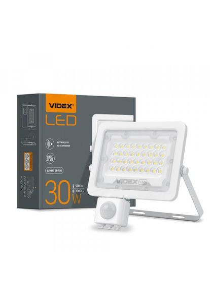 Прожектор з д/руху та освітленості VLF2e305W-S 30 Вт 5000 K Білий (26265) Videx (284106861)