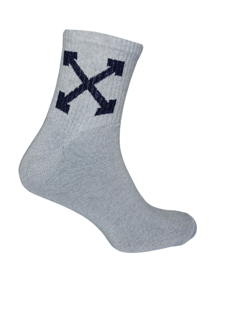 Шкарпетки чоловічі лайкра OFF 40-45 Сірий Лео (276536014)