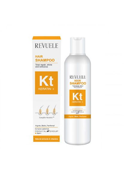 Шампунь для пошкодженого волосся Keratin+ з кератином, 200 мл REVUELE (342371949)