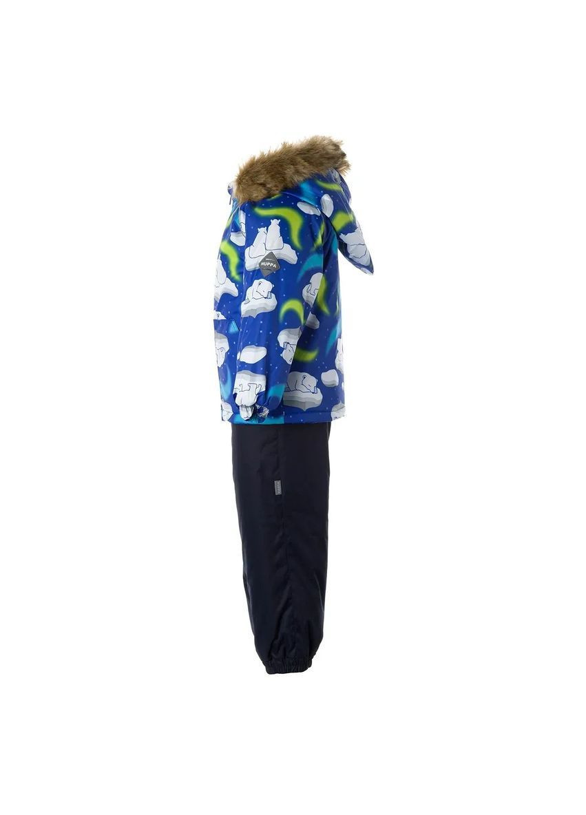 Темно-синяя детский зимний комплект avery, куртка и полукомбинезон, р.74, синий с принтом/темно-синий () Huppa 41780030-13235-074