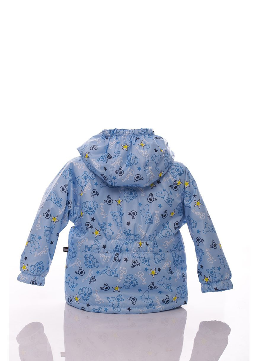 Блакитна демісезонна куртка для хлопчика нуль на холлофайбері з принтом ведмедик baby блакитна см (45000) BABYKROHA