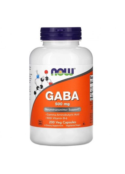 ГАМК природний заспокійливий ефект, GABA,, 200 капсул (NOW00088) Now Foods (266038864)