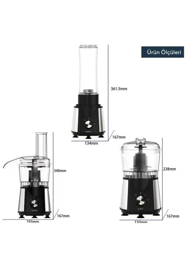 Кухонный комбайн HFP-02 Inox&Black Kumtel (362214714)