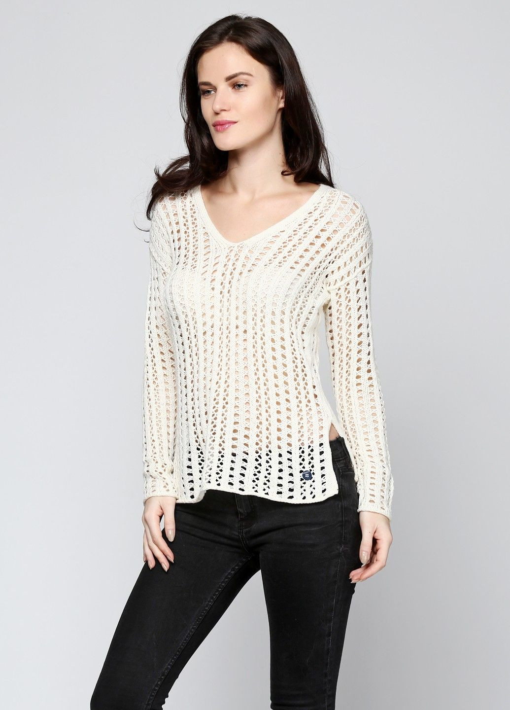 Молочний демісезонний светр жіночий - светр hc6492w Hollister