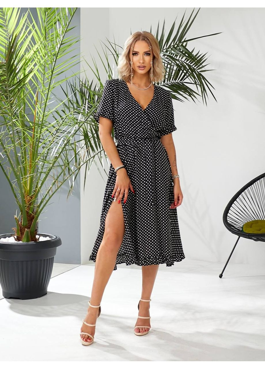 Чорна святковий сукня Vione в горошок