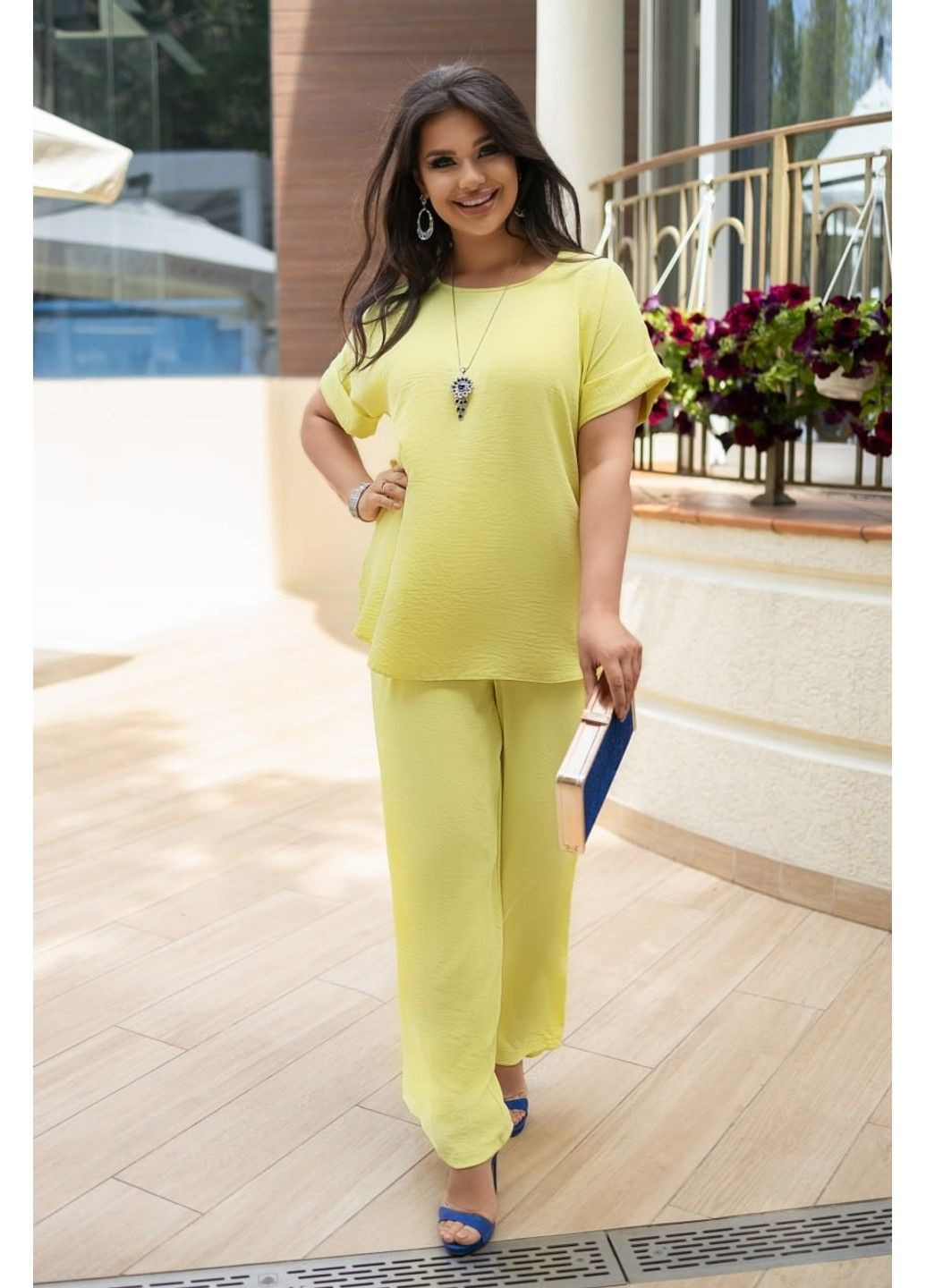 Костюм брючний, трансформер, мод ІТ-2005, жовтий, розмір 62-64 No Brand (355469528)