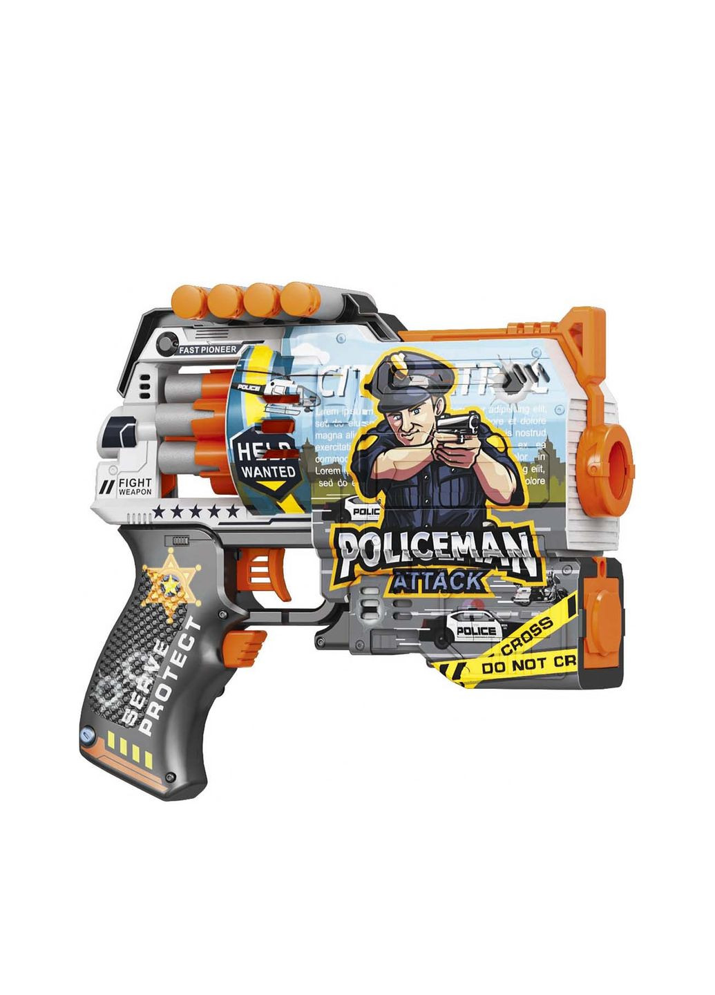 Іграшковий пістолет автомат «Поліцейська Атака» колір різнокольоровий CB-00261329 Fast & Turbo (314891696)
