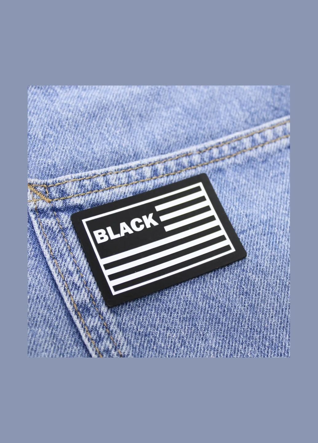 Нашивка "Black" чорно-білого кольору (4099) No Brand (335811018)