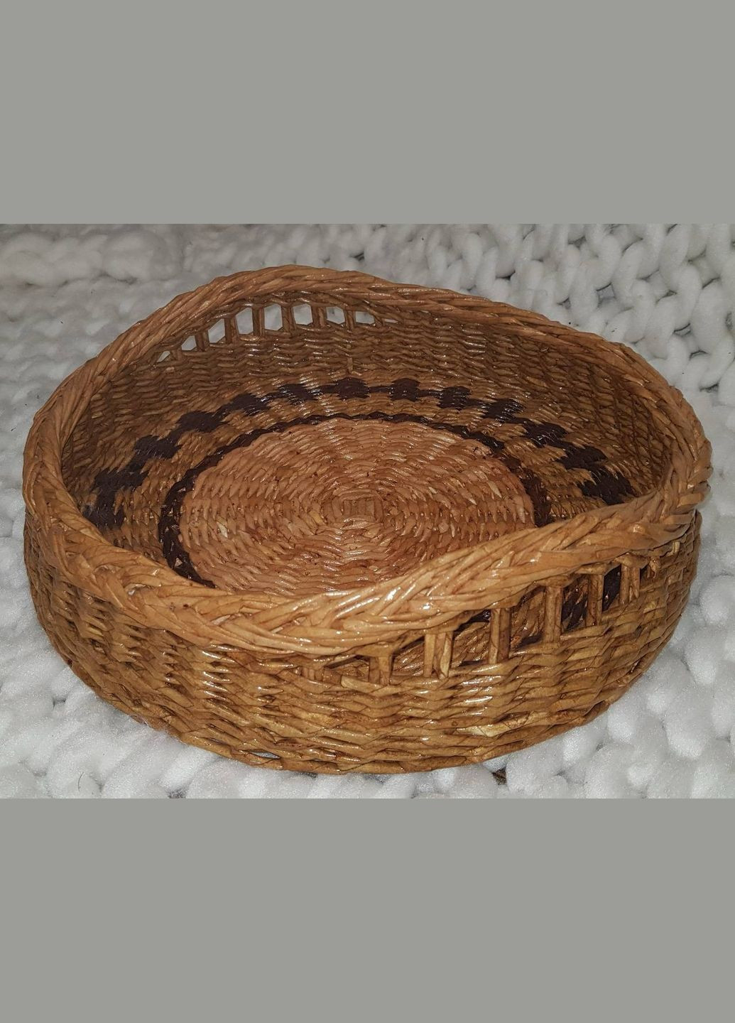 Поднос декоративный круглый для серверирования ручной работы No Brand (313400639)