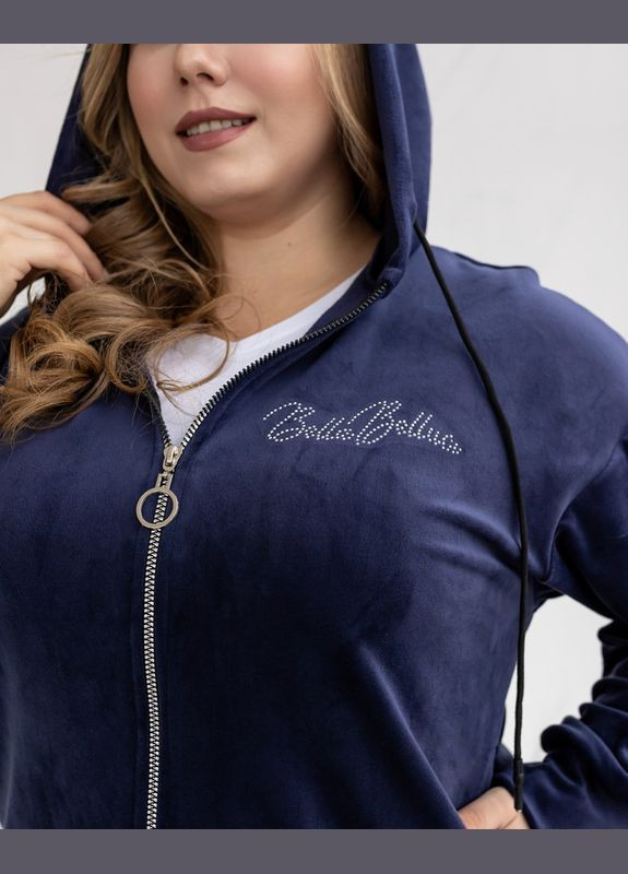 Костюм жіночий спортивний велюровий на хутрі синій 64 No Brand (360544686)