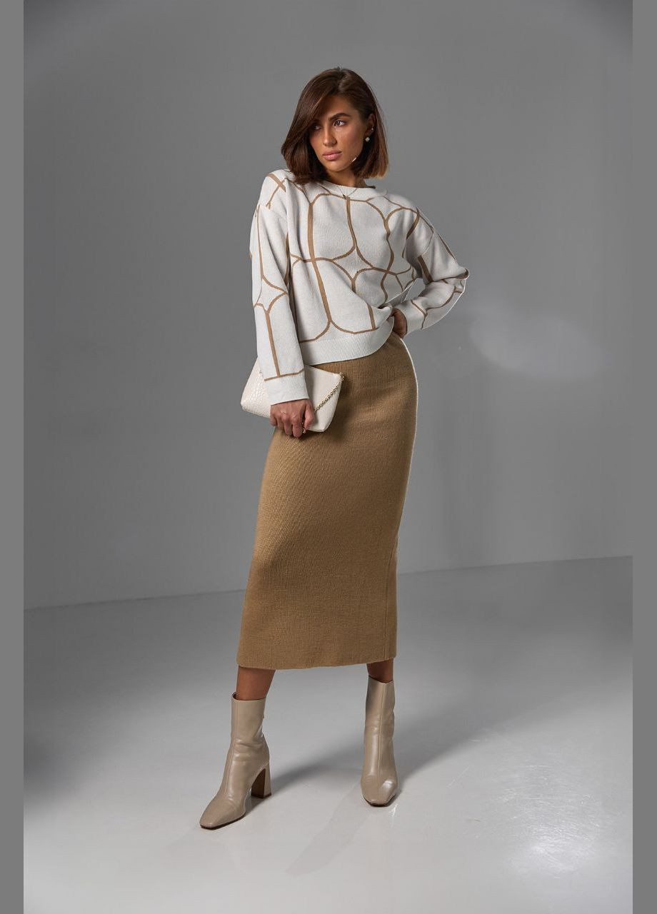 Спідниця зі шліцею з напіввовняної пряжі Triko Bakh (305406901)