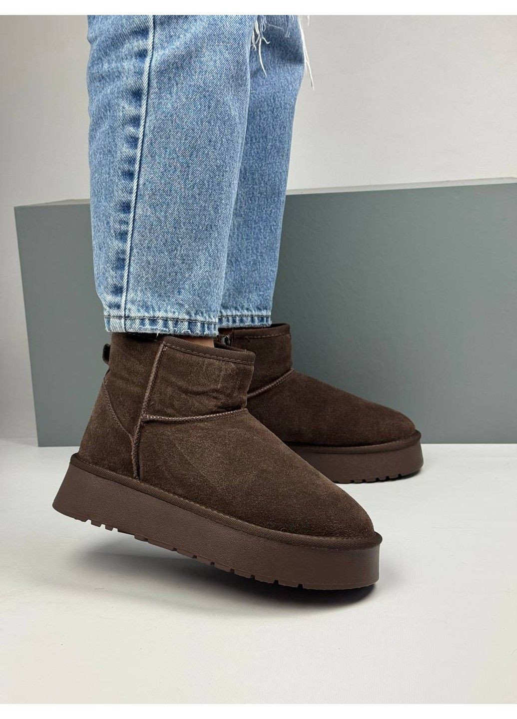 474 УГІ Коричневі Замшеві с блискавкою Hengji (367960233)