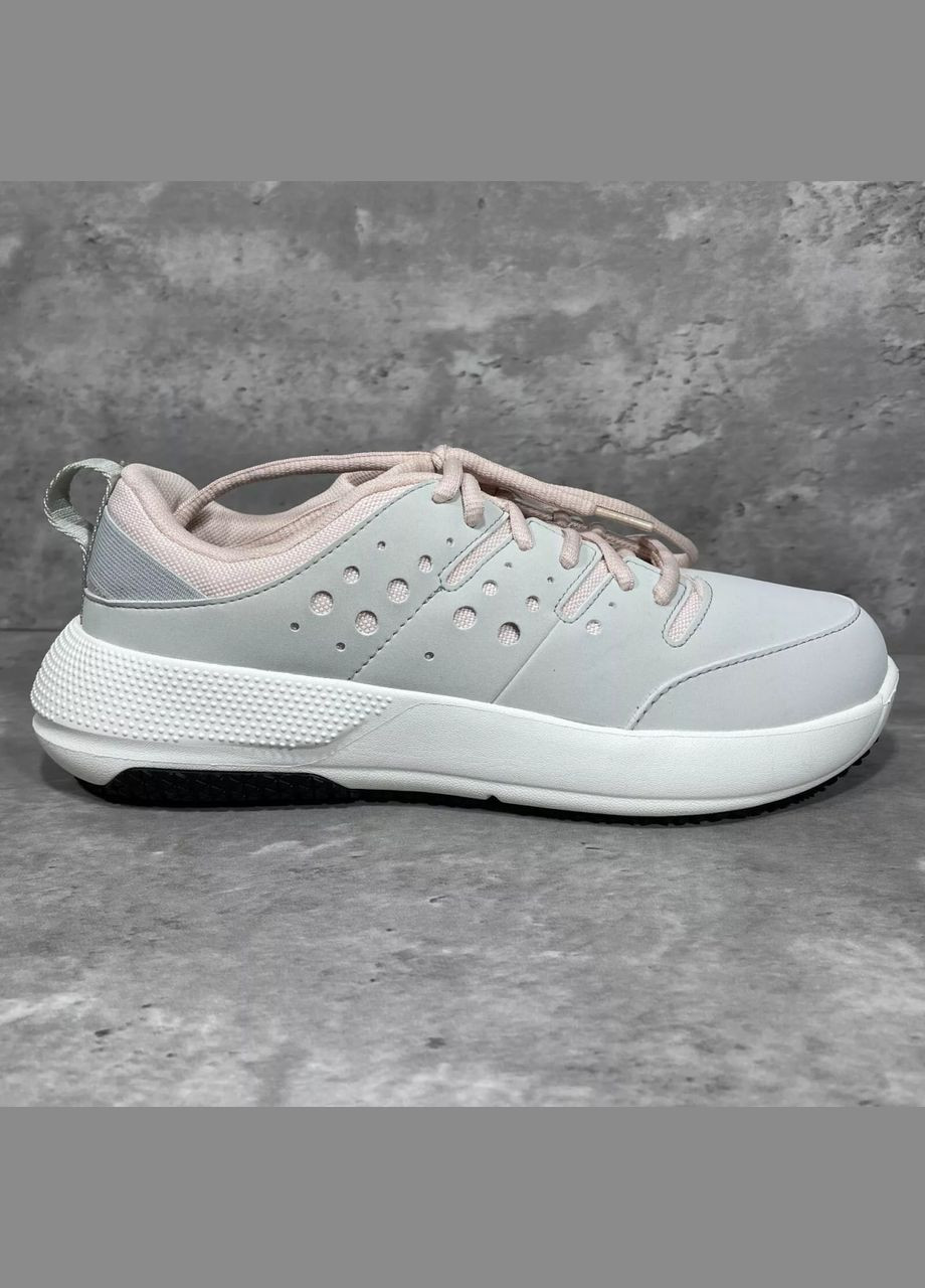 Светло-серые крокс кроссовки серые с розовым лайтрайд on the clock work sneaker atmosphere/multi Crocs