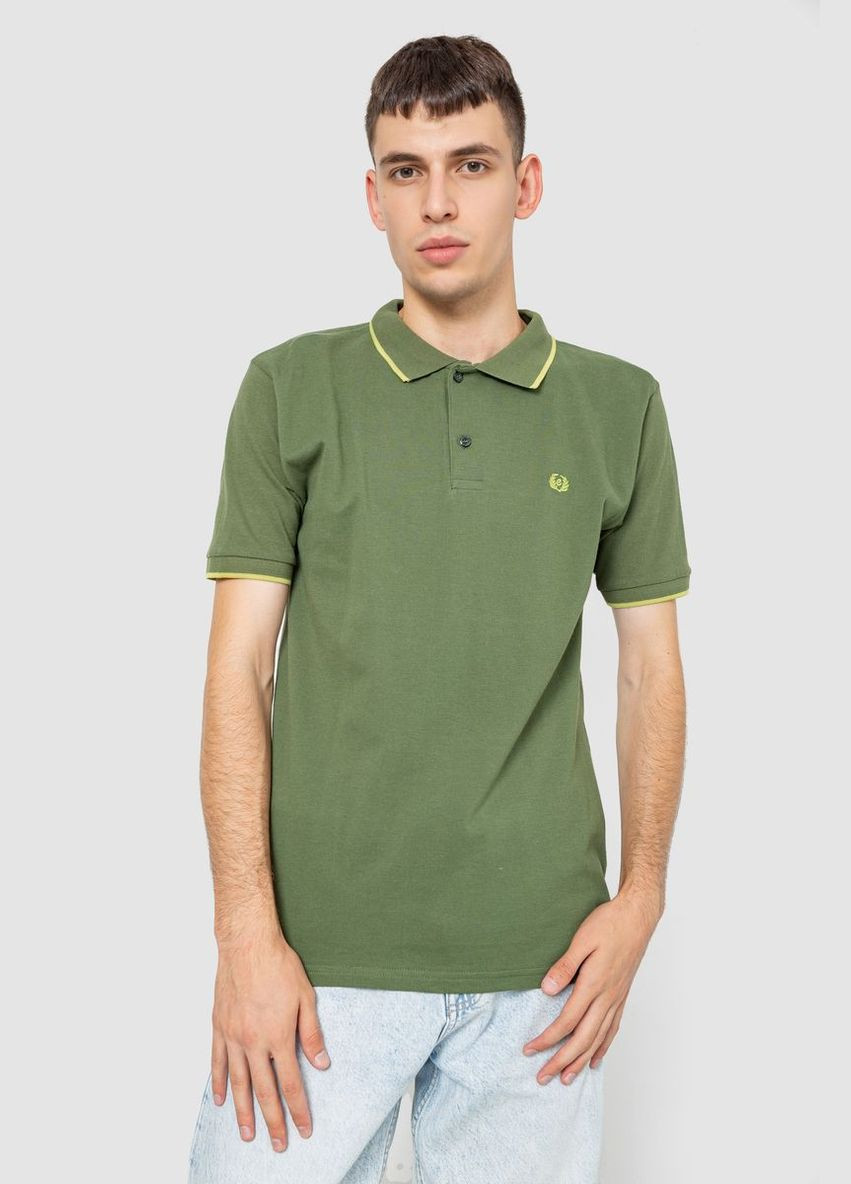 Хаки (оливковая) поло мужское котоновое Ager 247R301