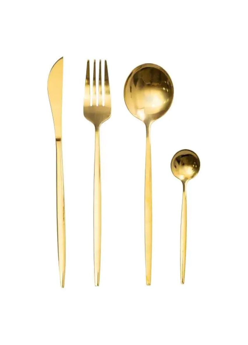 Набор столовых приборов 24 предмета набор ложек вилок и ножей на 6 персон Золотой Jooki (358705497)