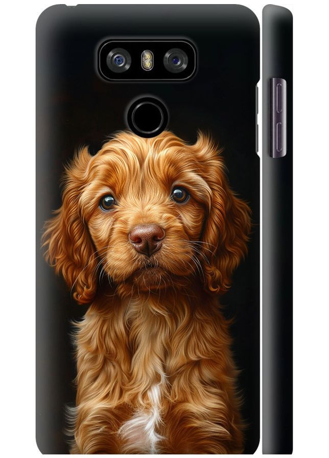 3D пластиковий матовий чохол 'Cocker spaniel на чорному фоні' для Endorphone lg g6 (292315318)