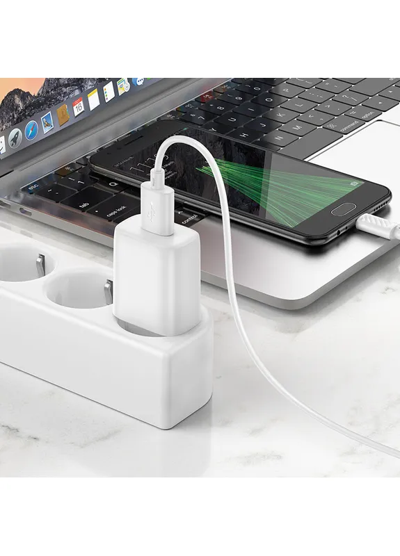 Мережевий зарядний пристрій з кабелем C134A Solid single-port charger set(Micro) 001-6942007621342 Hoco C134A charger set (Micro) (409744365)