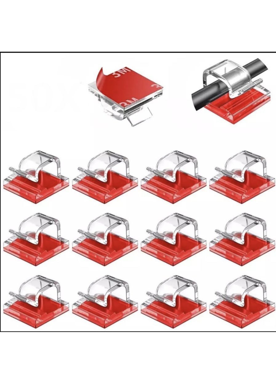 Органайзер Фиксатор кабеля держатель для провода самоклеящийся 5 шт L Прозрачный Neon (358934986)