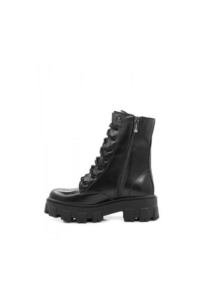 Зимние высокие ботинки (берцы) черного цвета military style кожа/овчина (vm-astra33) Vm-Villomi