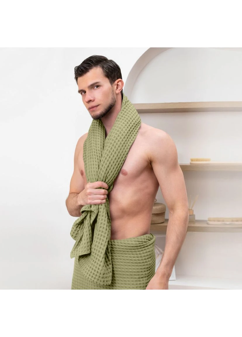 Полотенце вафельное Sage Greek Waffle 75x150 см Зеленый Cosas (387636680)