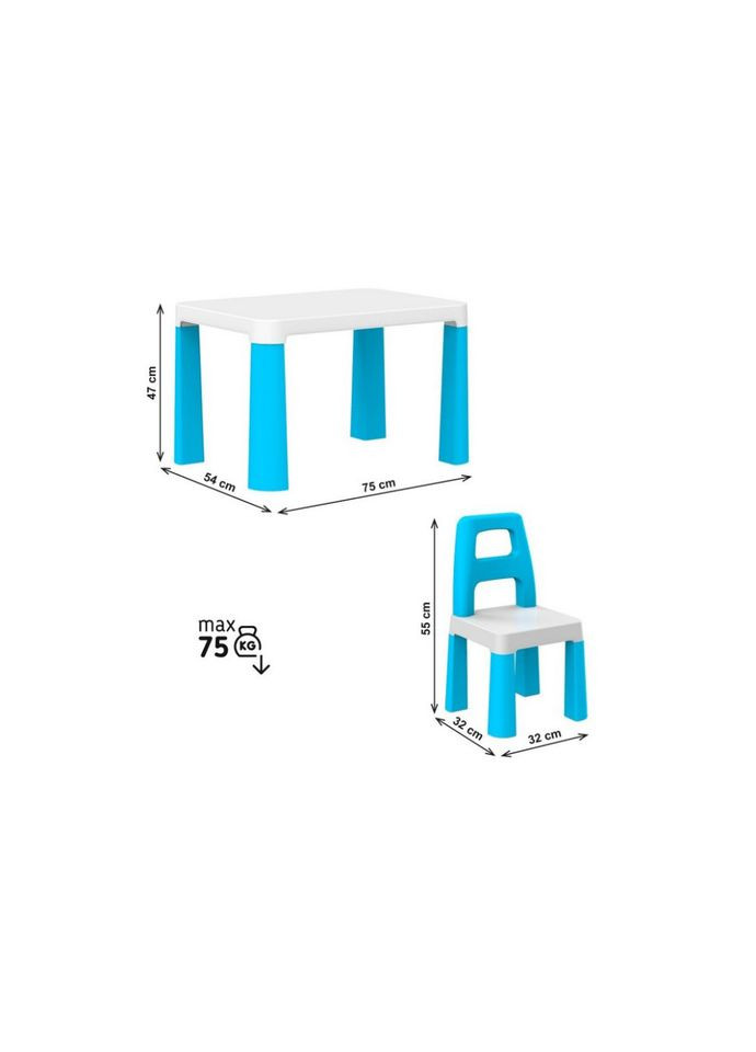 Дитячий стіл із двома стільцями 0471TXK біло-синій ТехноК (314712567)