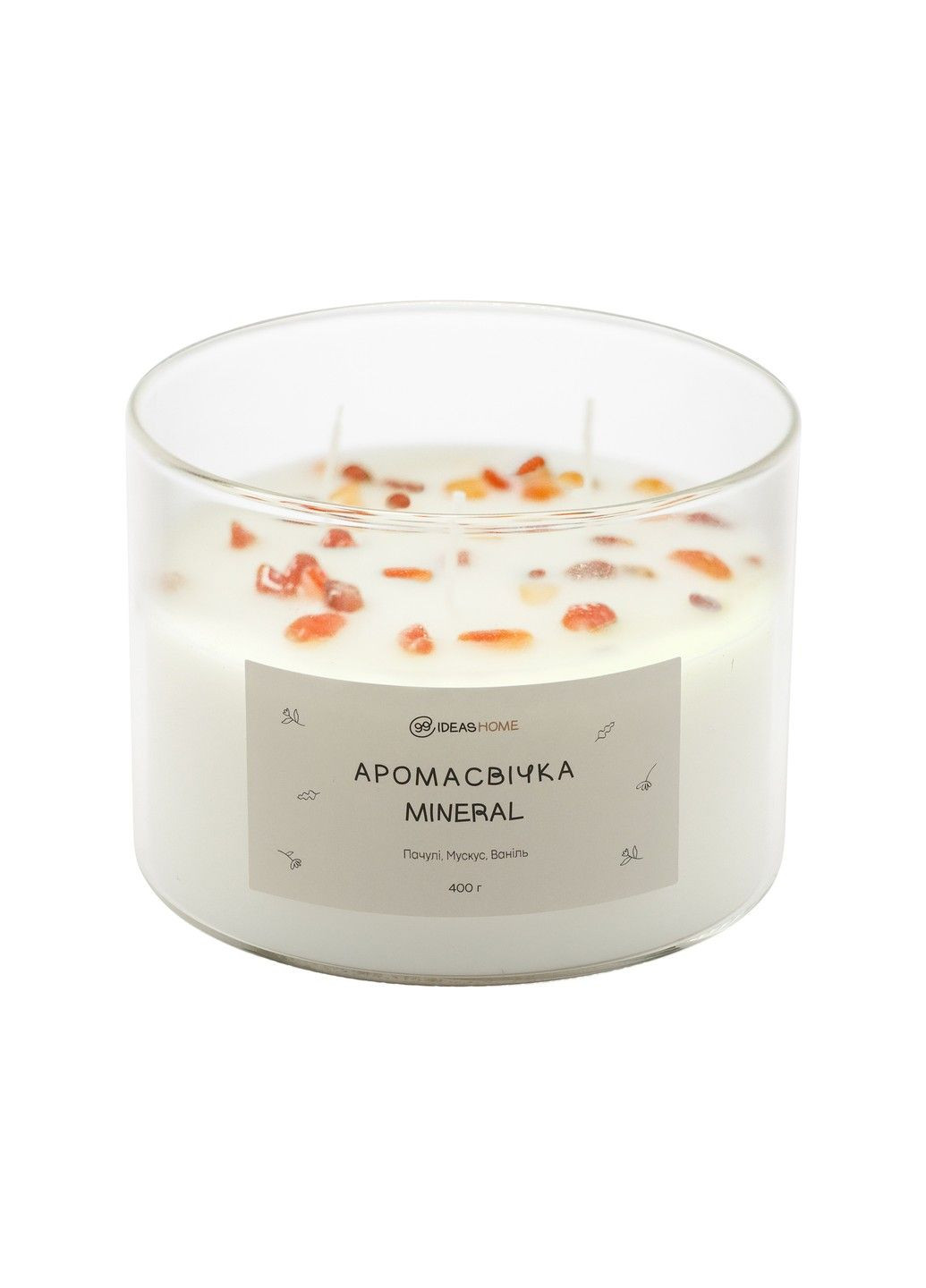 Аромасвечка MINERAL - Пачули, Мускус, Ваниль, 400 г 99IDEAS (329144510)