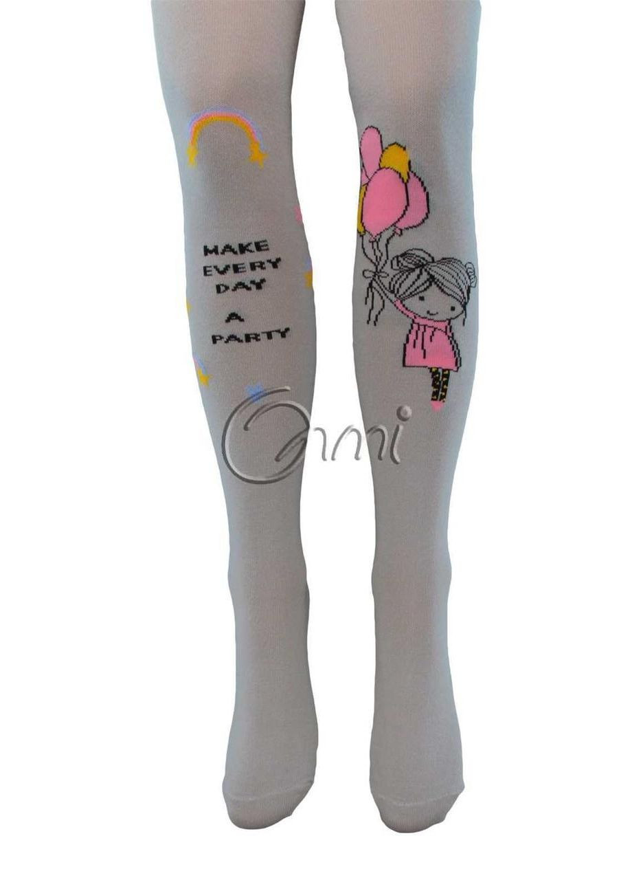 Колготки детские 1011д. р24. рис 213 серый Девочка с шариками Олмі (337309917)