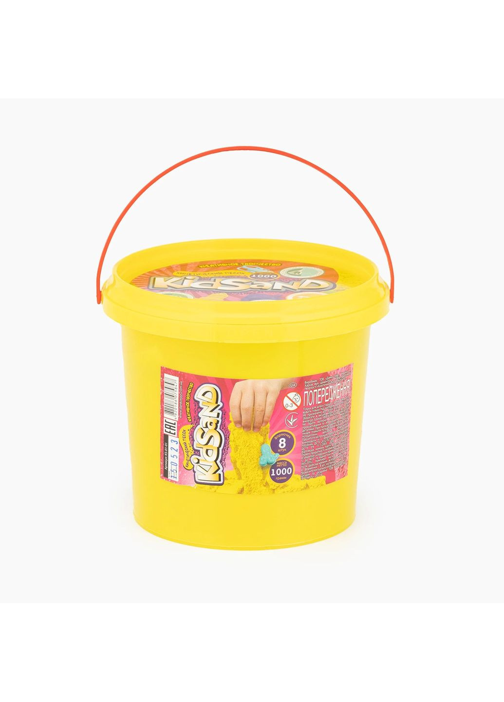 Кінетичний пісок KidSand 1000гр з пасочками жовтий (KS-01-01YL) Danko Toys (364114401)