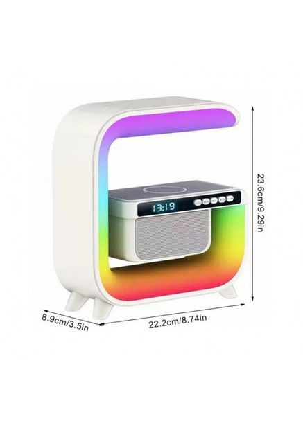 Ночной аккумуляторный RGB G3 с беспроводной зарядкой 15W и Bluetooth колонкой 3W Настольная смарт лампа China (313110892)