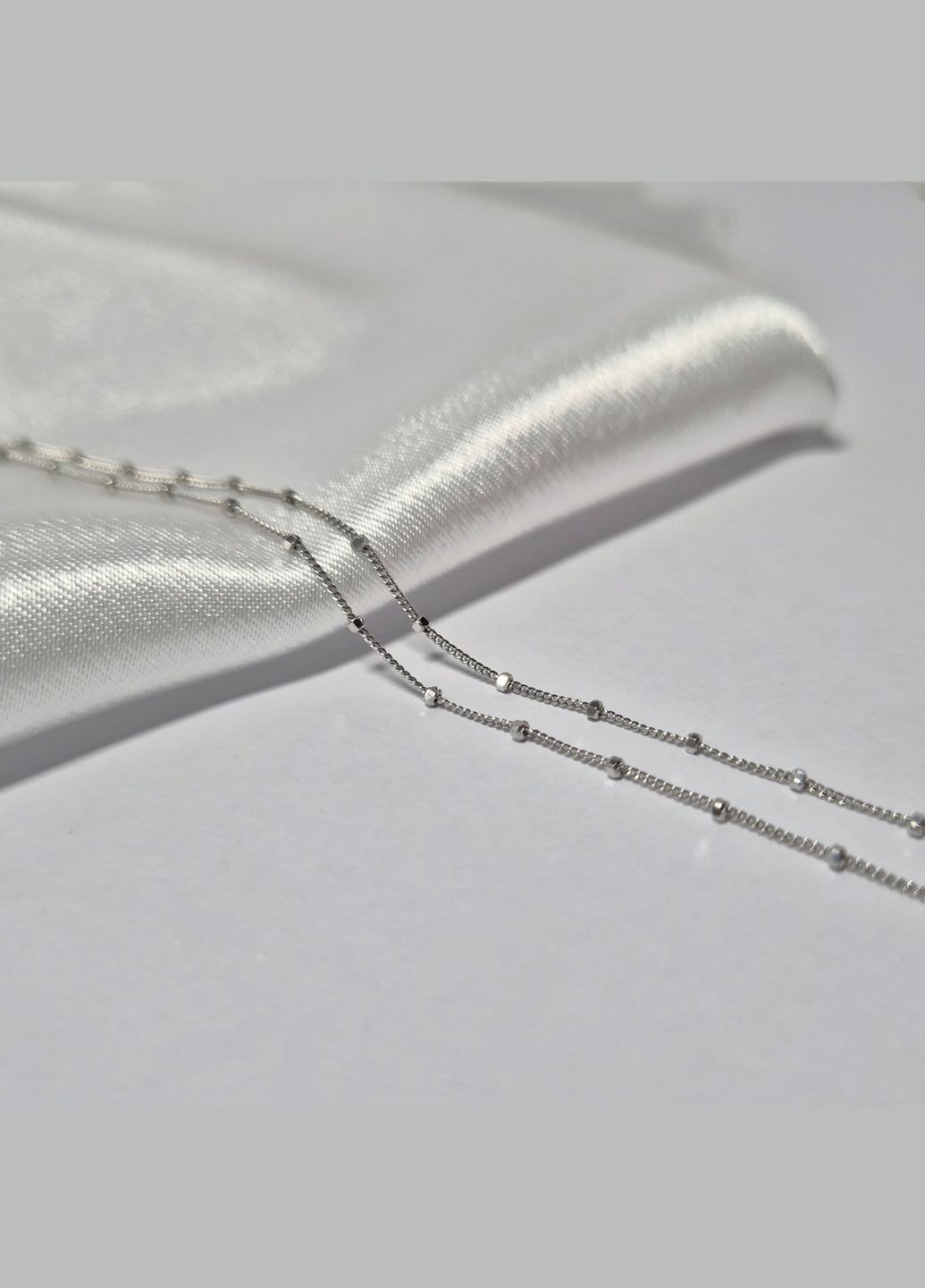 Серебряная Цепочка цепь колье Панцирь с Кубиками см серебро 925 пробы родированное 1.60г 265р2/40 No Brand (334012748)