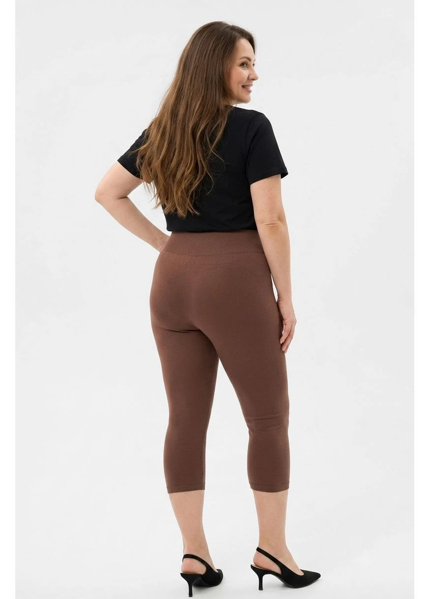 Бриджі жіночі однотонні коричневого кольору Let's Shop (399507138)