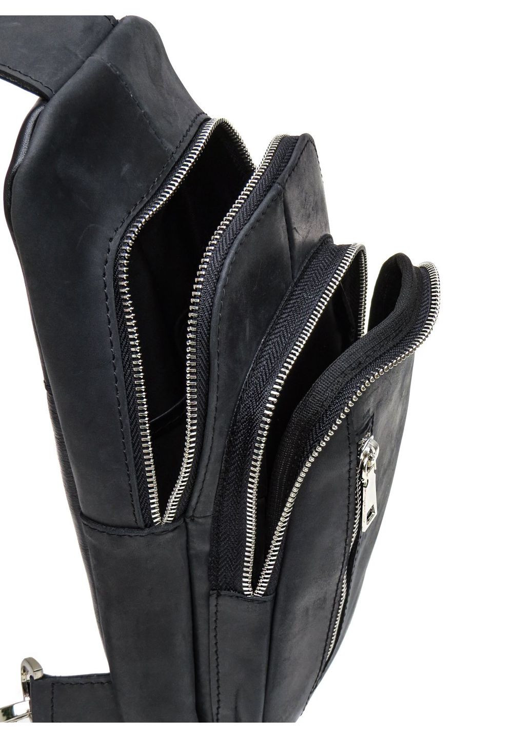 Чёрная сумка слинг из лошадиной кожи N9012KGA Newery (303830810)