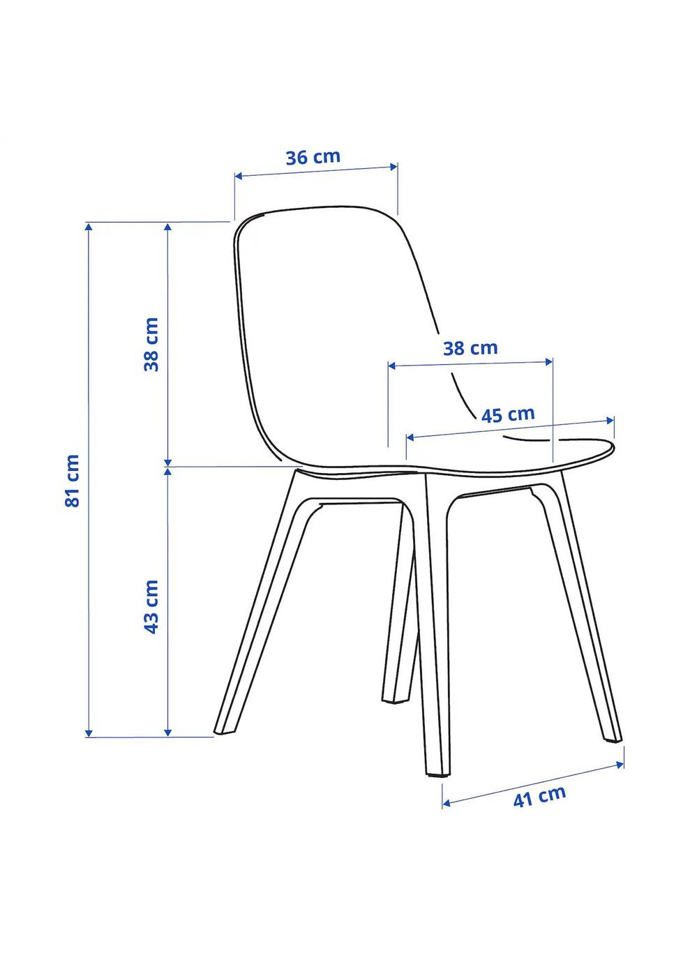 Стіл і 4 стільці ІКЕА LISABO / ODGER 140х78 см (s09259702) IKEA (278406703)
