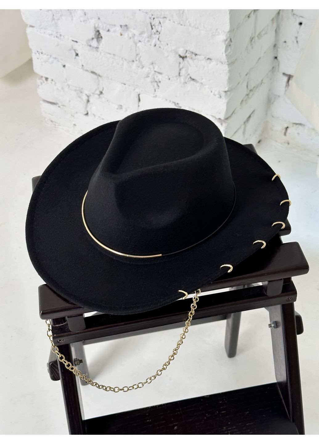 Шляпа Федора Ковбойка унисекс с декором и цепочкой No Brand (362346136)