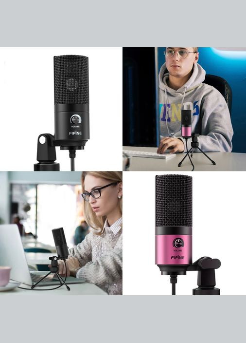 Микрофон конденсаторный K669B студийный, с регулятором громкости Fifine (300370054)