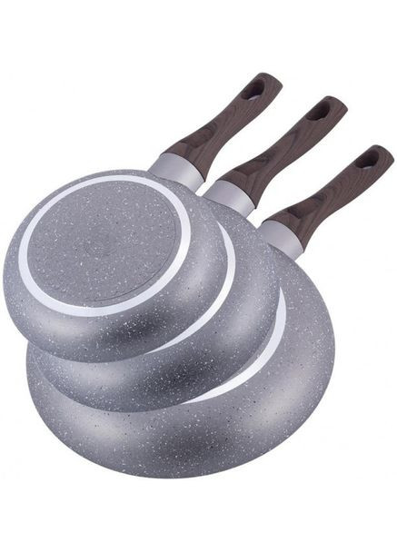 Набор сковород Gregers Grey Ø20см, Ø24см, Ø28см с антипригарным покрытием ILAG Kamille (364764173)