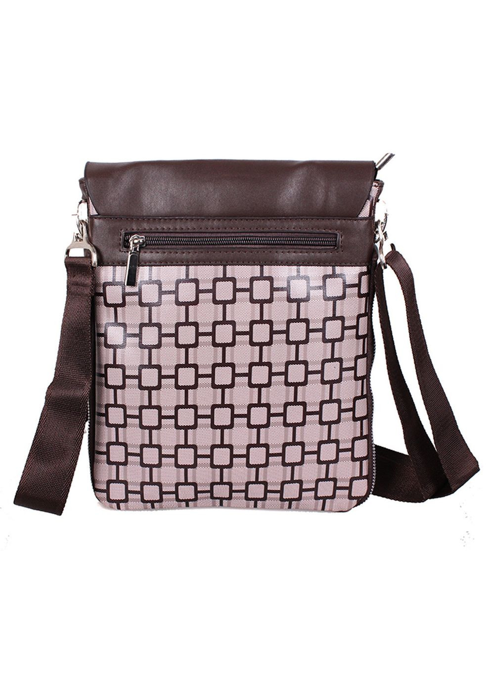 Мужская сумка из кожзама 303761 коричневая No Brand (370848190)