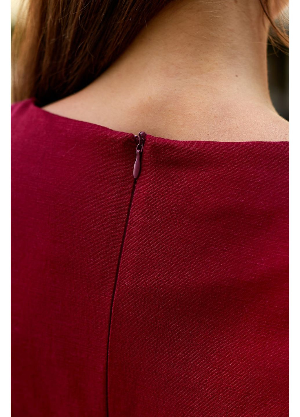 Красное женское льняное платье меди (ll410150057) LadyLike