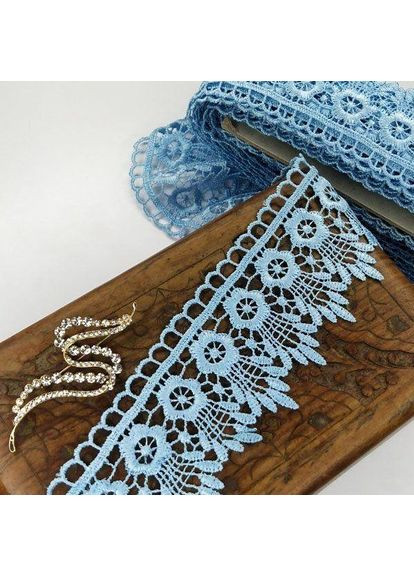 (1 метр) Кружево макраме 6,5 см цвет - голубой (05М-XR13023-3) Plus-plus (352744241)